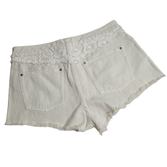 Free People White Lace and Jewled Denim Shorts - Picture 2 of 10